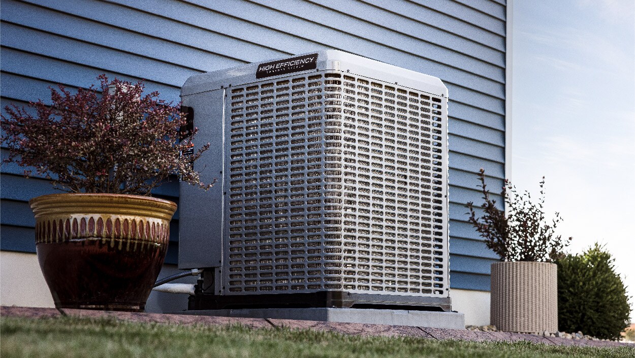 Outdoor residential HVAC unit