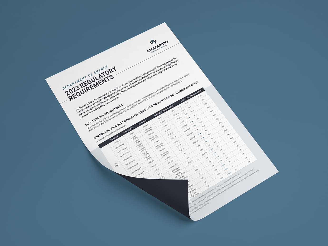 2023 DOE Regulations Commercial Summary Sheet