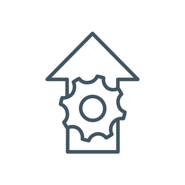 Gear and up arrow icon