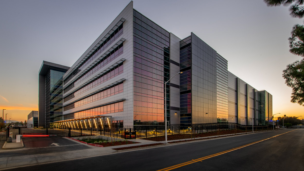 Office building during sunset